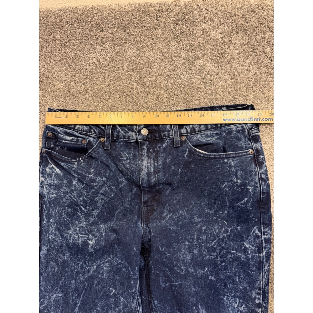 Levis 541 Jeans Mens 36x32 Blue Athletic Taper Acid Wash Stretch Denim Pants - Picture 6 of 11